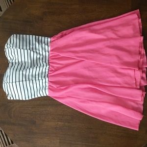 Hot Pink Strapless Dress